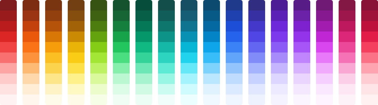New Tailwind CSS color palette